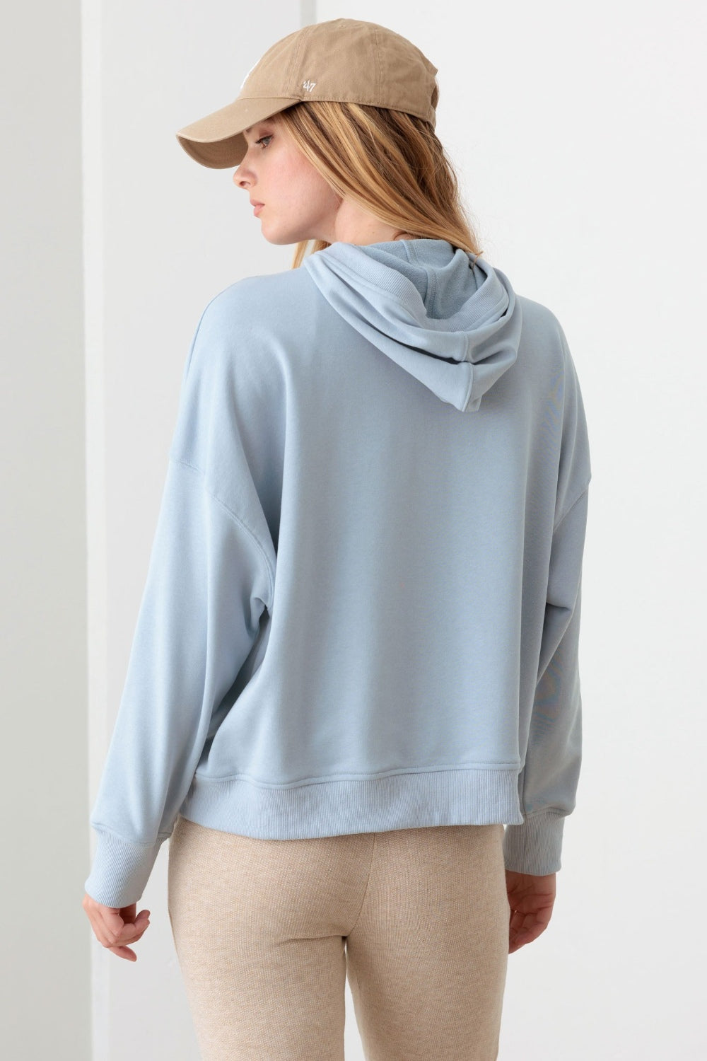 Le Lis Half Zip Drawstring Mock Neck Hoodie - JShopDontDrop