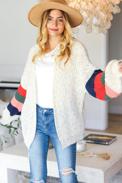 Haptics Full Size Color Block Open Front Cardigan - JShopDontDrop